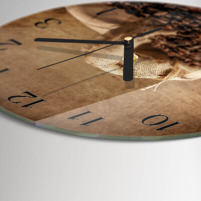 Wanduhr rund Kaffee