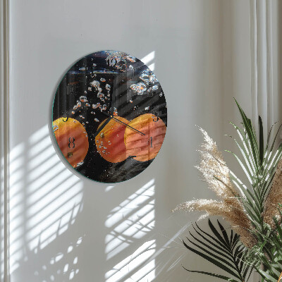 Wanduhr rund Orangen