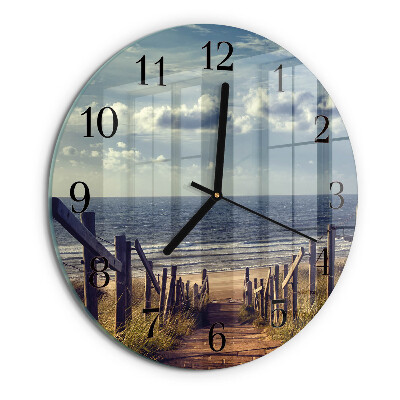 Wanduhr rund Strand Meer