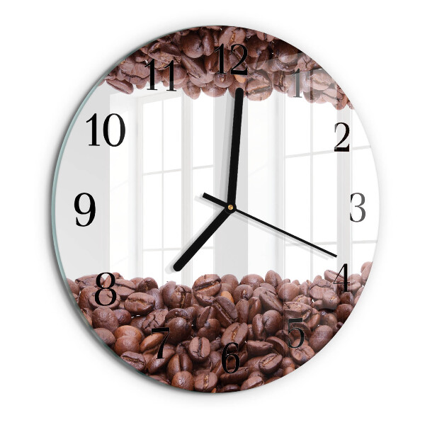 Wanduhr rund Kaffeebohnen