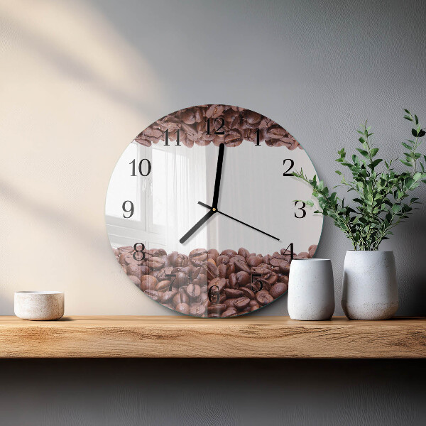 Wanduhr rund Kaffeebohnen