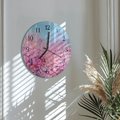 Wanduhr rund Blumenmuster