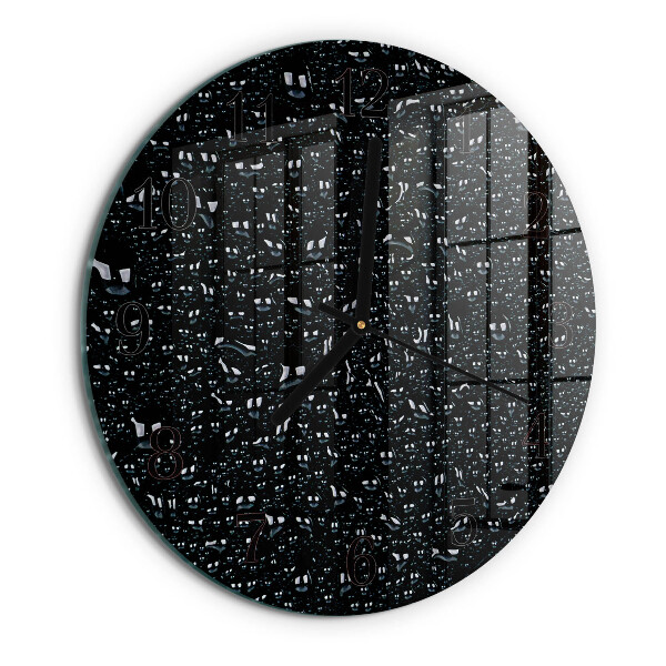 Wanduhr rund Wassertropfen