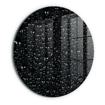 Wanduhr rund Wassertropfen