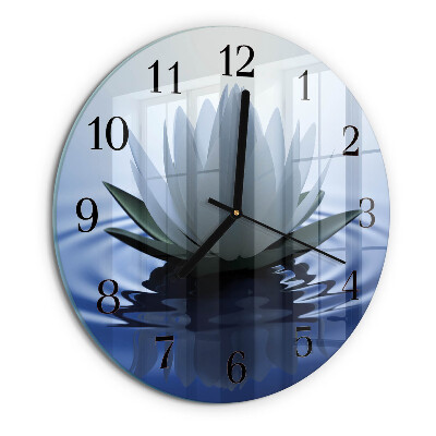 Wanduhr rund Seerose