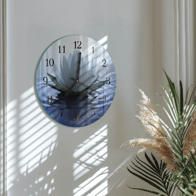 Wanduhr rund Seerose