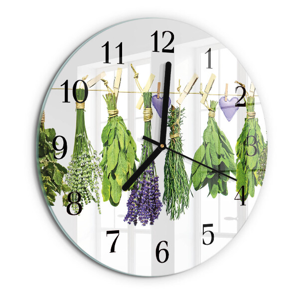 Wanduhr rund Kräuter