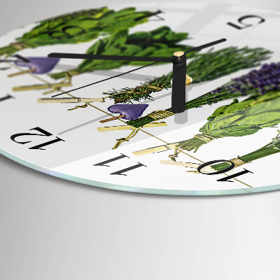 Wanduhr rund Kräuter
