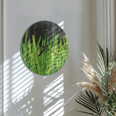 Wanduhr rund Gras