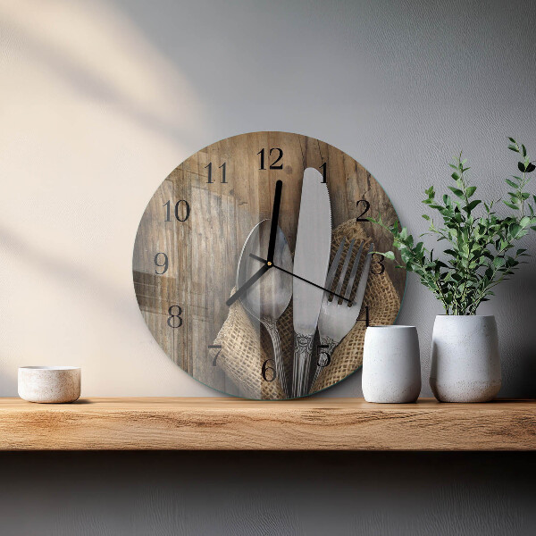 Wanduhr rund Besteck