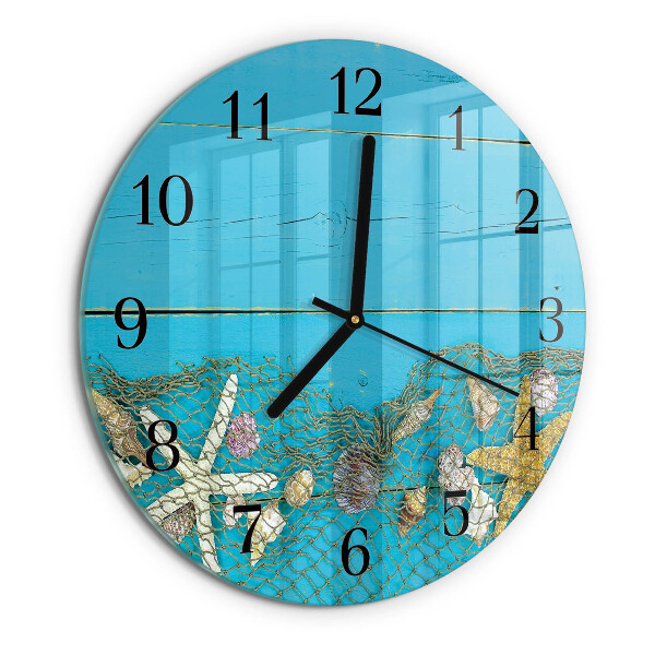 Wanduhr rund Meeresschätze