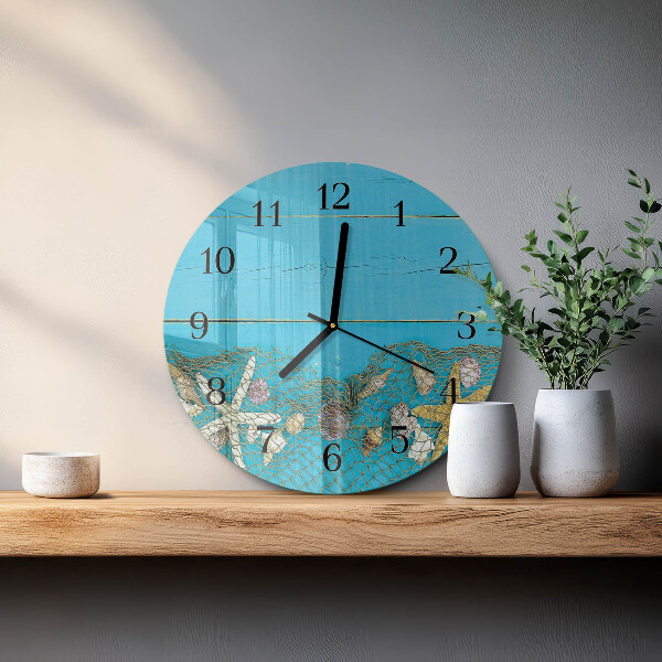Wanduhr rund Meeresschätze