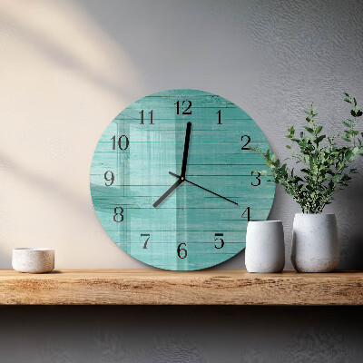 Wanduhr rund Grüne Bretter