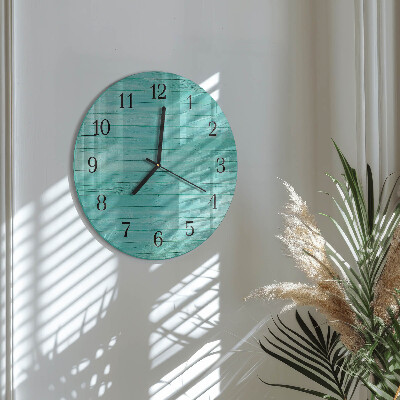 Wanduhr rund Grüne Bretter