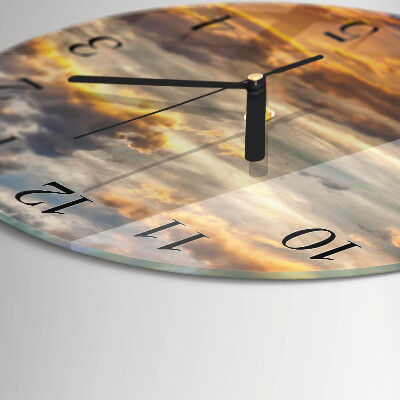 Wanduhr rund Sonnenuntergang