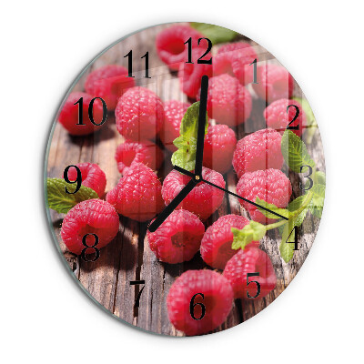 Wanduhr rund Himbeeren
