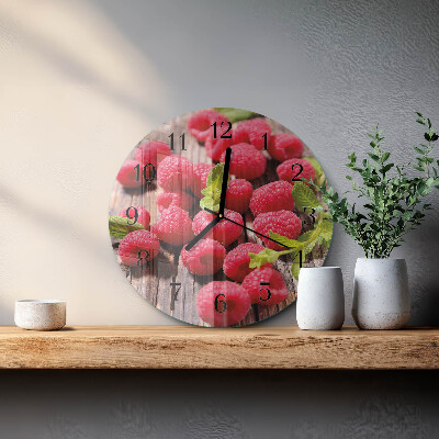 Wanduhr rund Himbeeren
