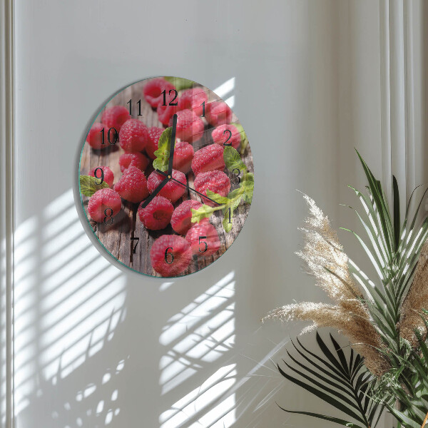 Wanduhr rund Himbeeren