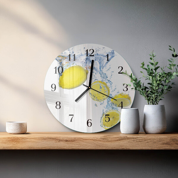 Wanduhr rund Zitronen