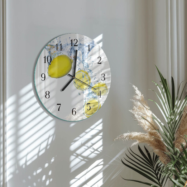 Wanduhr rund Zitronen