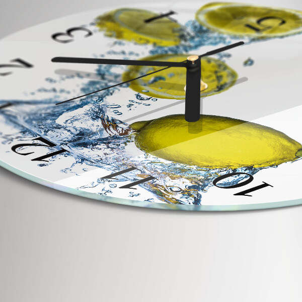 Wanduhr rund Zitronen