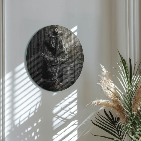 Wanduhr rund Gorilla
