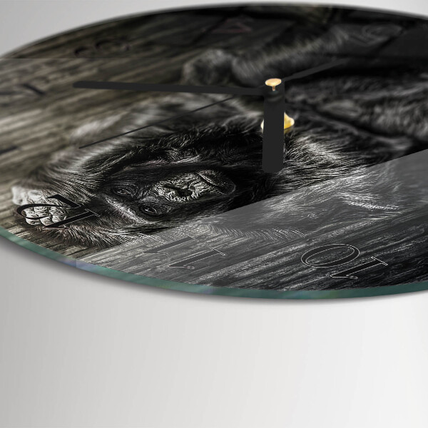 Wanduhr rund Gorilla