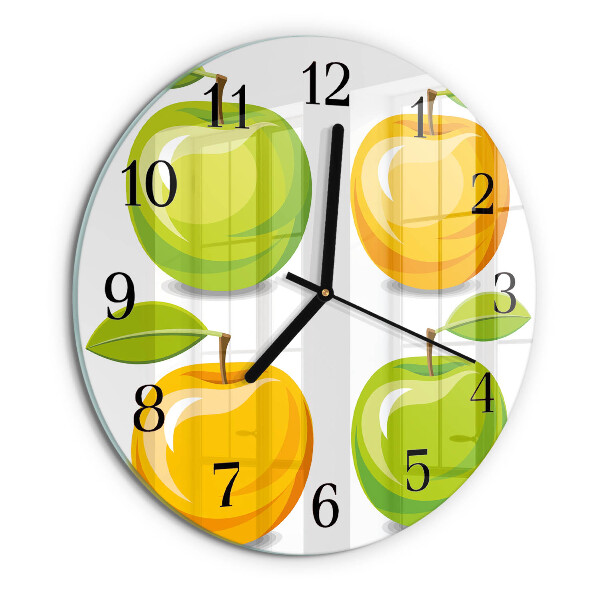 Wanduhr rund Äpfel