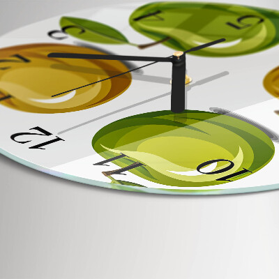 Wanduhr rund Äpfel