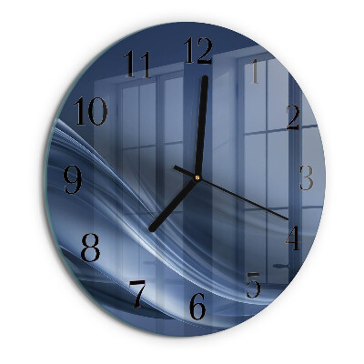 Wanduhr rund Blaue Wellen