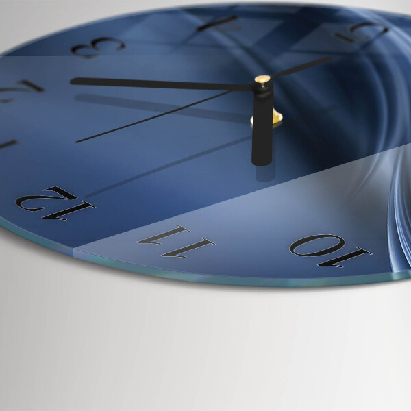 Wanduhr rund Blaue Wellen