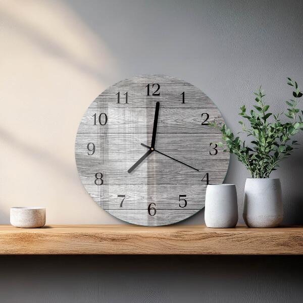 Wanduhr rund Graues Holz