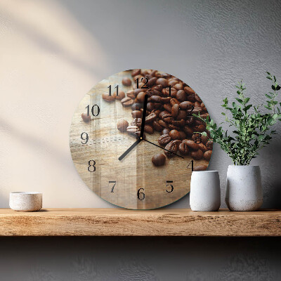Wanduhr rund Kaffeebohnen