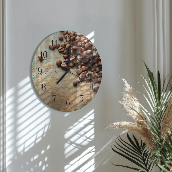 Wanduhr rund Kaffeebohnen