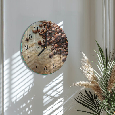 Wanduhr rund Kaffeebohnen