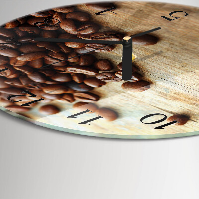 Wanduhr rund Kaffeebohnen