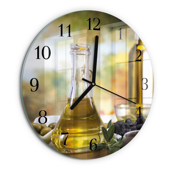 Wanduhr rund Olivenöl