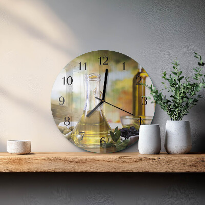 Wanduhr rund Olivenöl