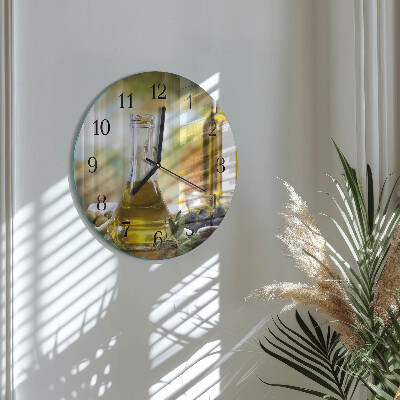 Wanduhr rund Olivenöl