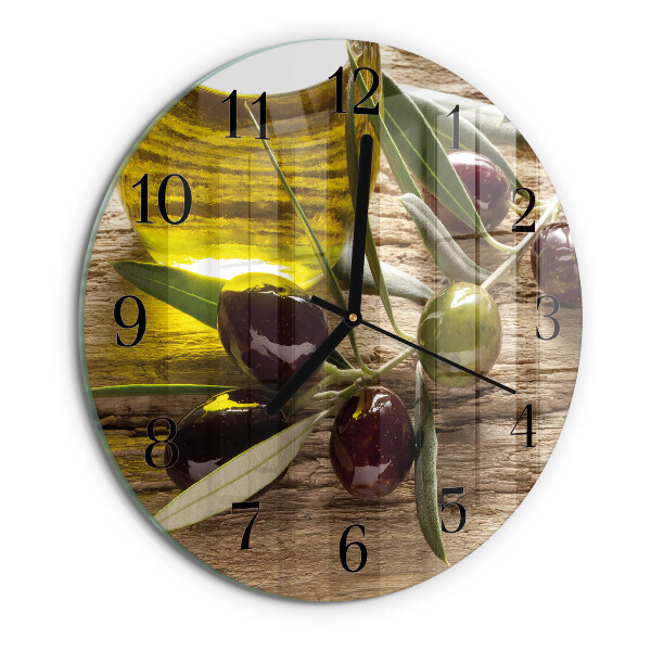 Wanduhr rund Olivenöl