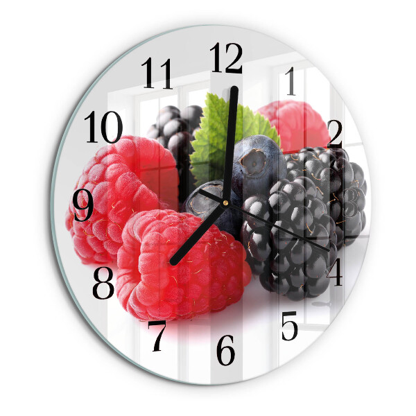 Wanduhr rund Beeren