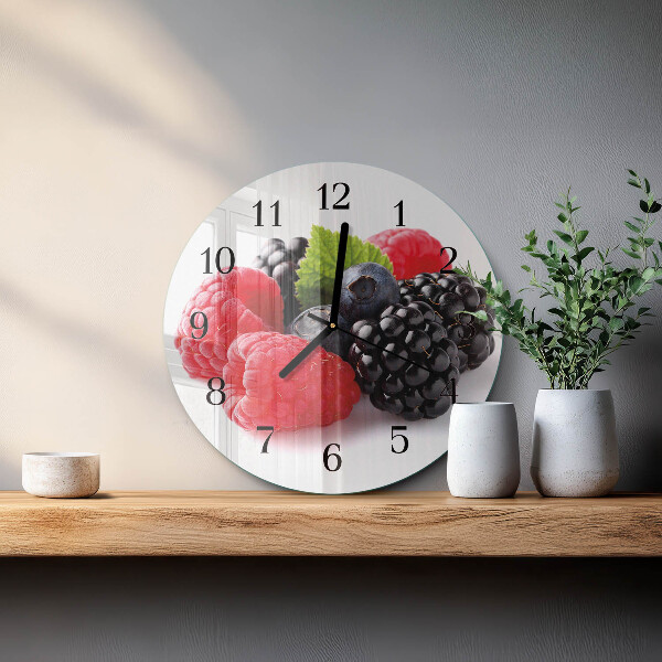 Wanduhr rund Beeren