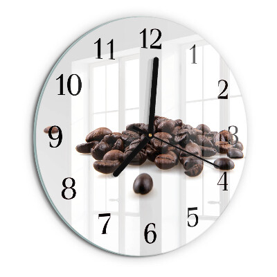 Wanduhr rund Kaffeebohnen