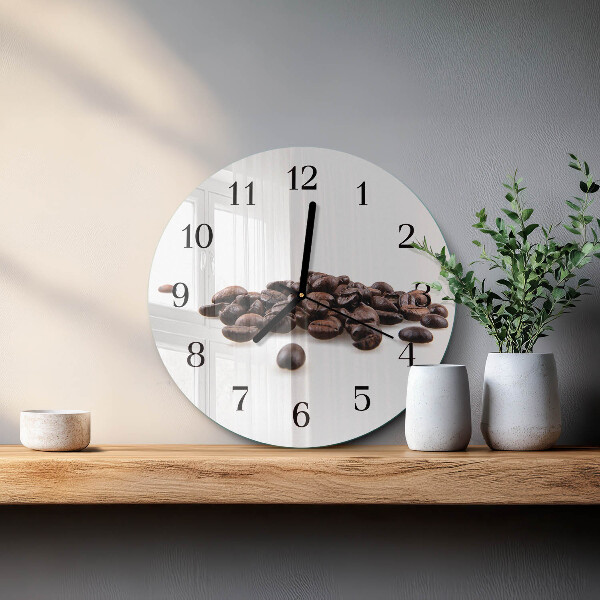 Wanduhr rund Kaffeebohnen
