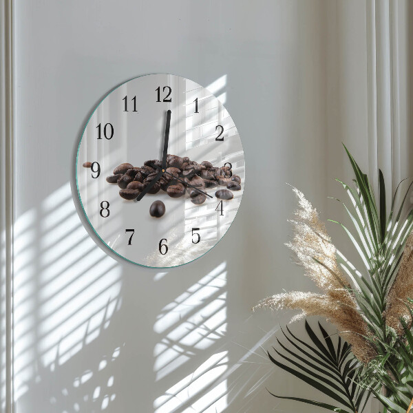 Wanduhr rund Kaffeebohnen