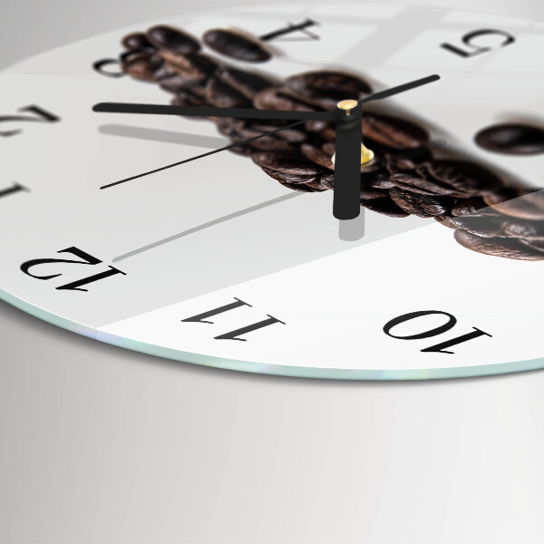 Wanduhr rund Kaffeebohnen