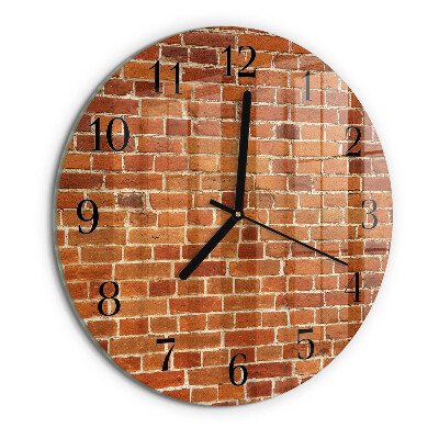 Wanduhr rund Ziegelmauer