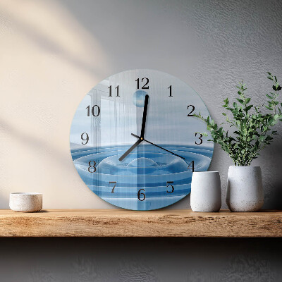 Wanduhr rund Wasser