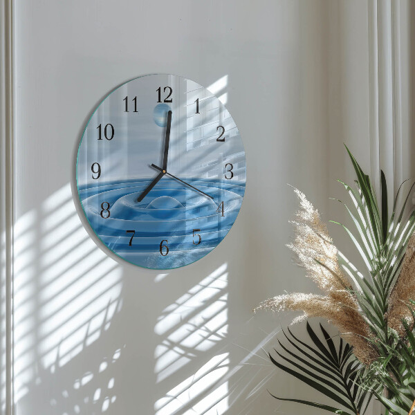 Wanduhr rund Wasser