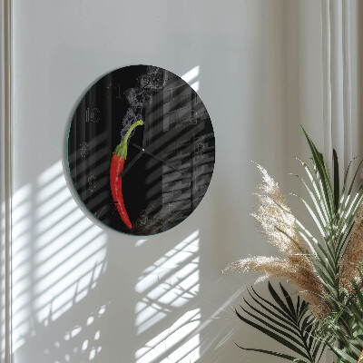 Wanduhr rund Chili-Pfeffer